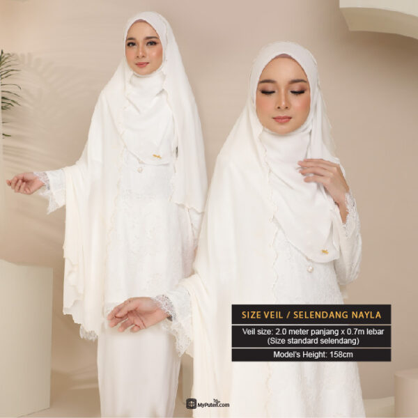 NAYLA Shawl/Veil (Off White) - Image 4