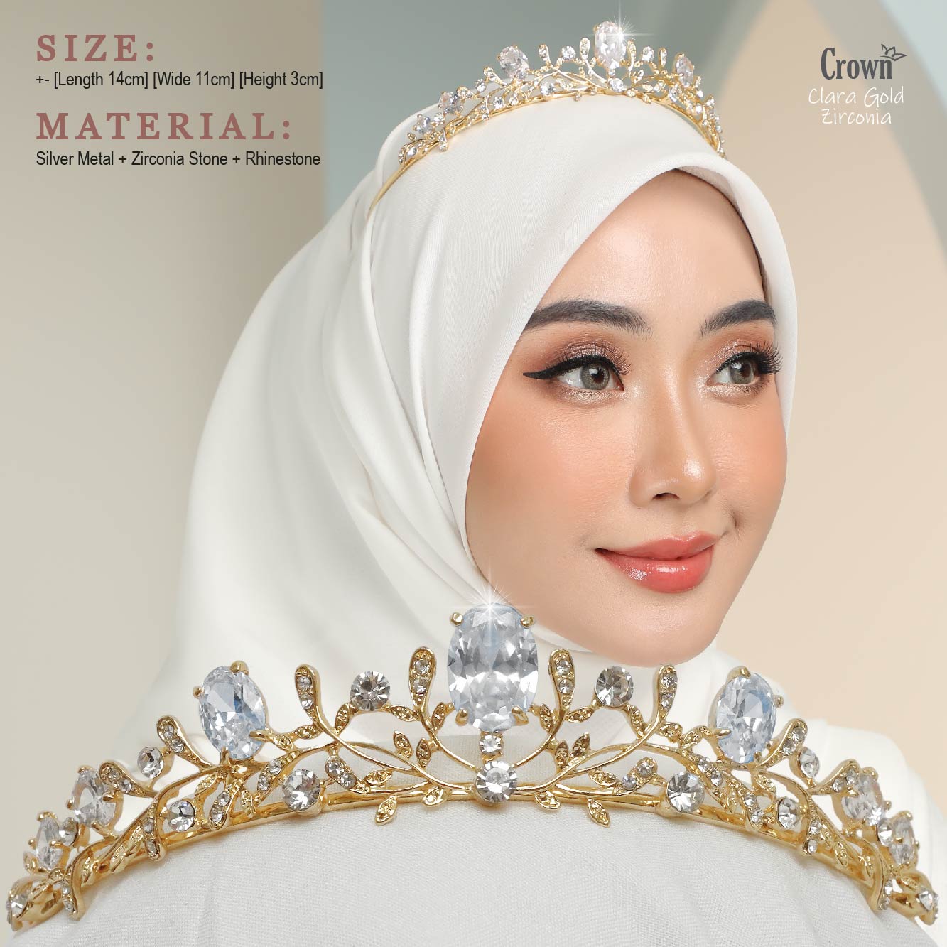 CROWN Bride - Clara Gold Zirconia